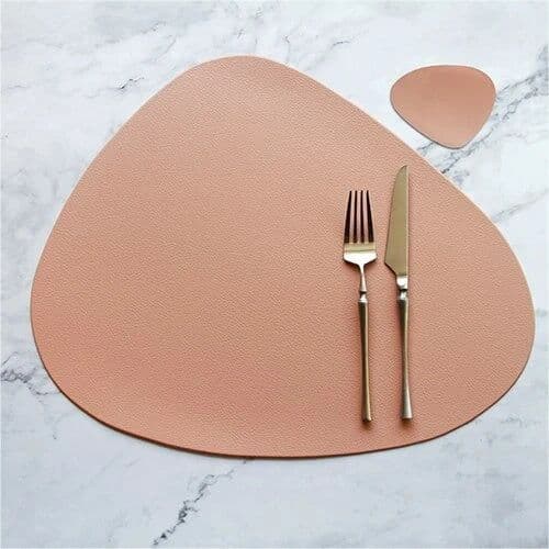 image-Table Mat Table Mat Placemat Table Mat Heat Insulation PU Leather Placemats Coaster Bowl Kitchen Non-slip