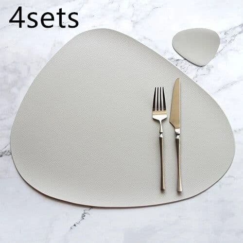 image-Table Mat Table Mat Placemat Table Mat Heat Insulation PU Leather Placemats Coaster Bowl Kitchen Non-slip