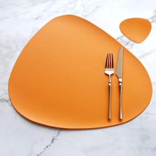 image-Table Mat Table Mat Placemat Table Mat Heat Insulation PU Leather Placemats Coaster Bowl Kitchen Non-slip
