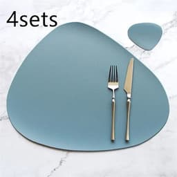 image-Table Mat Table Mat Placemat Table Mat Heat Insulation PU Leather Placemats Coaster Bowl Kitchen Non-slip