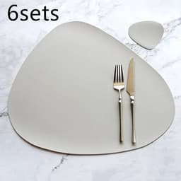 image-Table Mat Table Mat Placemat Table Mat Heat Insulation PU Leather Placemats Coaster Bowl Kitchen Non-slip