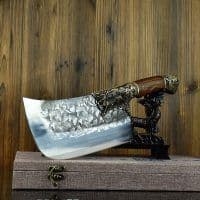 image-Household Bone Chopping Hand-forged Kitchen Knife Dual-use Knife Ghost Hand Made Chef Knives