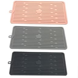 image-Foldable Silicone Drain Pad Non-slip Drain Drying Flume Draining Mat Non-slip Placemat For Kitchen Accessories