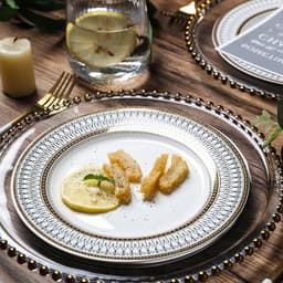 image-European-style plate Wobble plate plate Gold plated plate Glass beads Dot plate ceramic