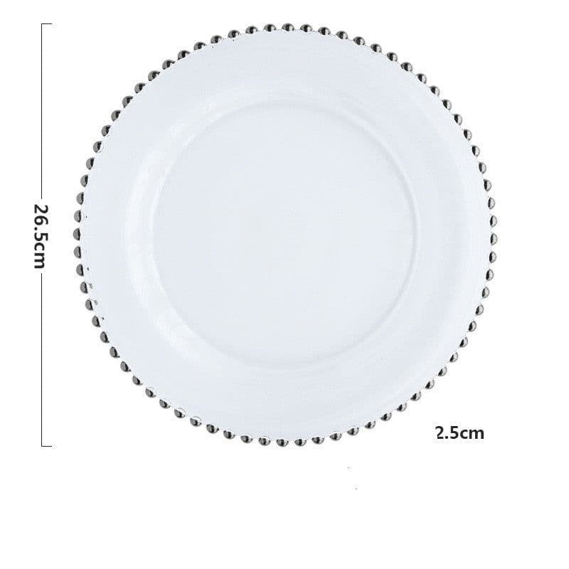 image-European-style plate Wobble plate plate Gold plated plate Glass beads Dot plate ceramic