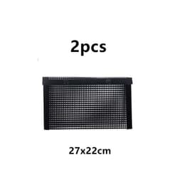 image-Grill Mesh Bag Non-stick Grid Mat BBQ Grill Bag Vegetable Grill High Temperature Resistant Reusable Grill Mat