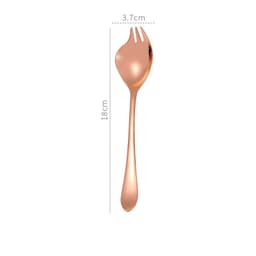 image-Creative 304 Stainless Steel Salad Fork Spoon Pasta Forks Tableware Set Dinnerware Sets Rose Gold Silver Black Cutleries 1PCS