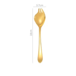 image-Creative 304 Stainless Steel Salad Fork Spoon Pasta Forks Tableware Set Dinnerware Sets Rose Gold Silver Black Cutleries 1PCS