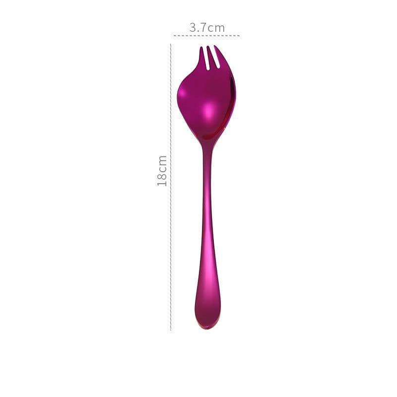 image-Creative 304 Stainless Steel Salad Fork Spoon Pasta Forks Tableware Set Dinnerware Sets Rose Gold Silver Black Cutleries 1PCS