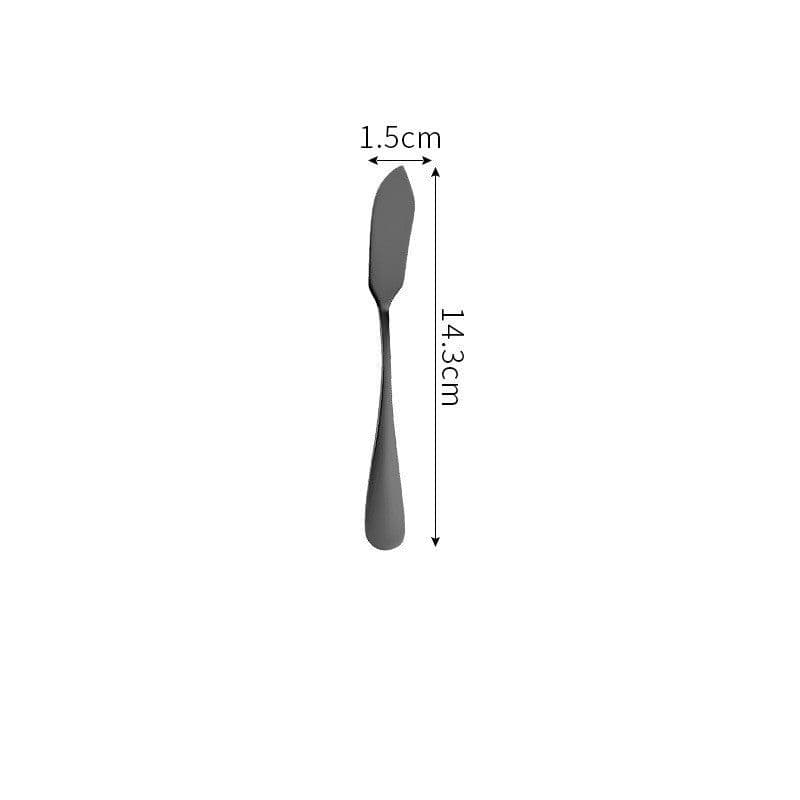image-Stainless Steel Cutlery Set Titanium-Plated Black Four-Piece Cutlery