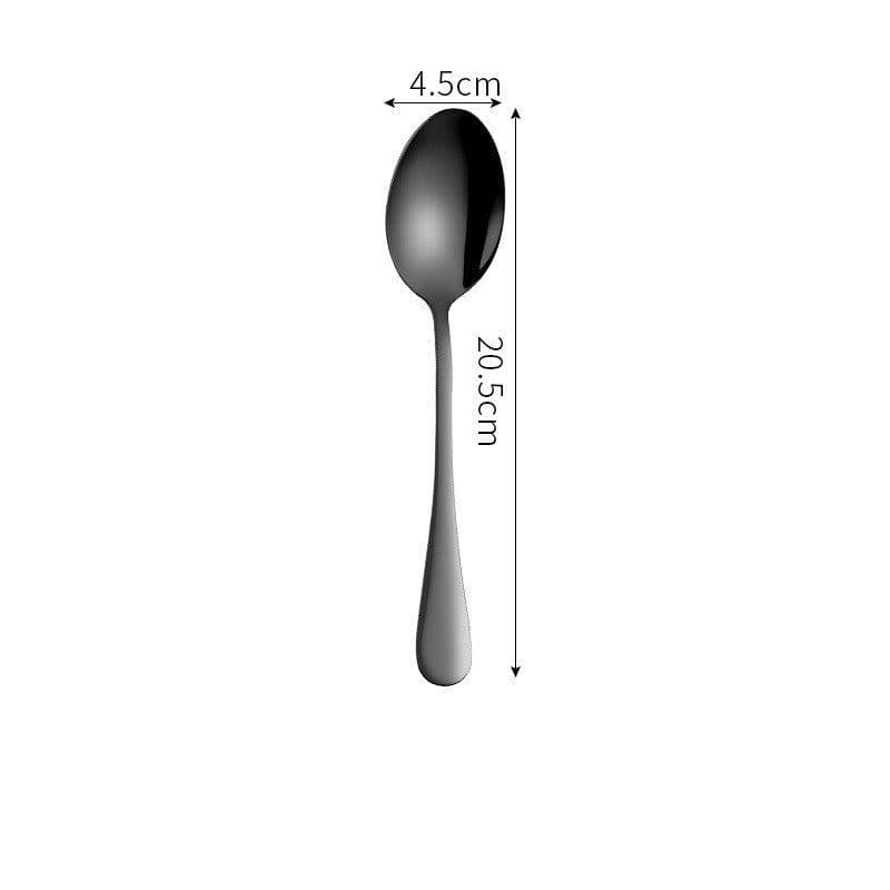 image-Stainless Steel Cutlery Set Titanium-Plated Black Four-Piece Cutlery