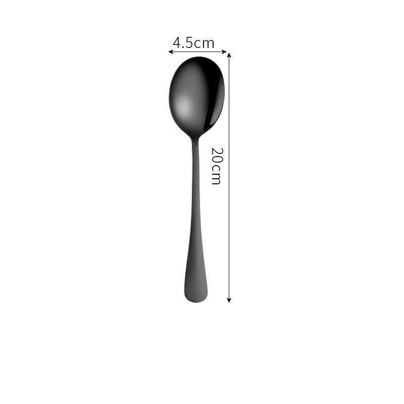 image-Stainless Steel Cutlery Set Titanium-Plated Black Four-Piece Cutlery