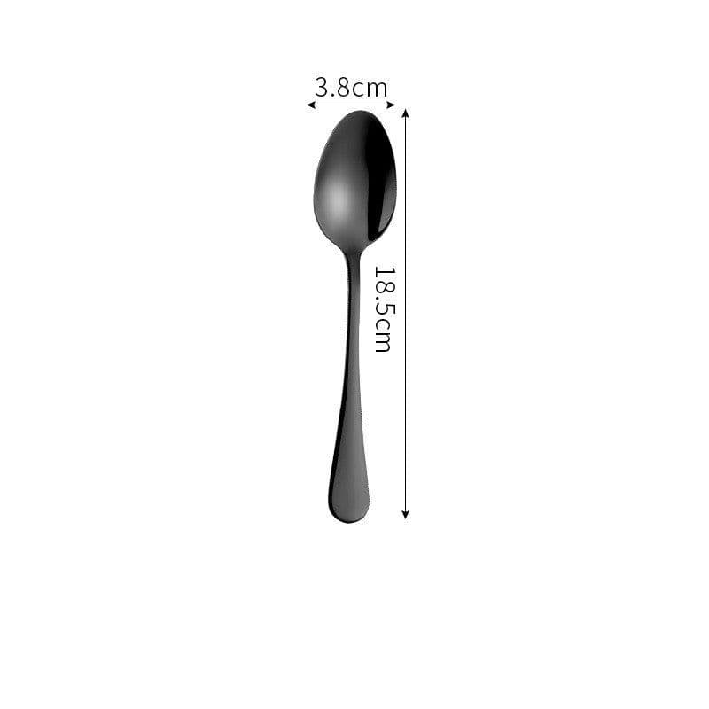 image-Stainless Steel Cutlery Set Titanium-Plated Black Four-Piece Cutlery