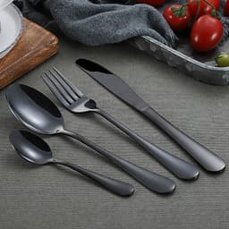 image-Stainless Steel Cutlery Set Titanium-Plated Black Four-Piece Cutlery