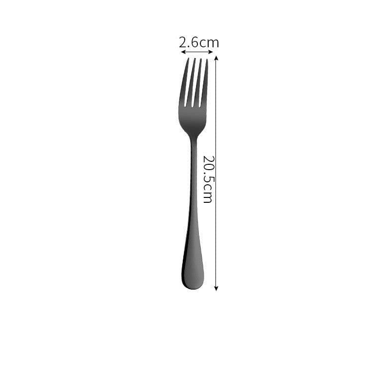 image-Stainless Steel Cutlery Set Titanium-Plated Black Four-Piece Cutlery