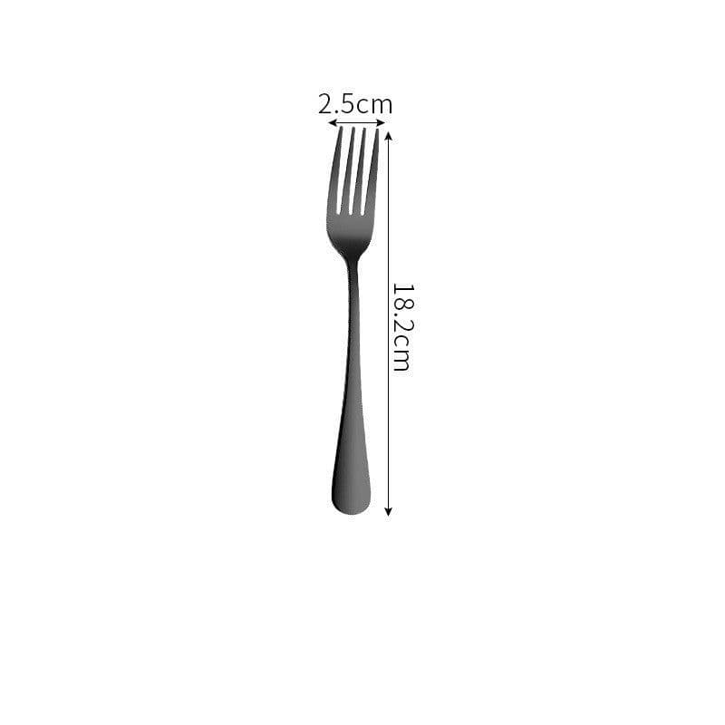 image-Stainless Steel Cutlery Set Titanium-Plated Black Four-Piece Cutlery