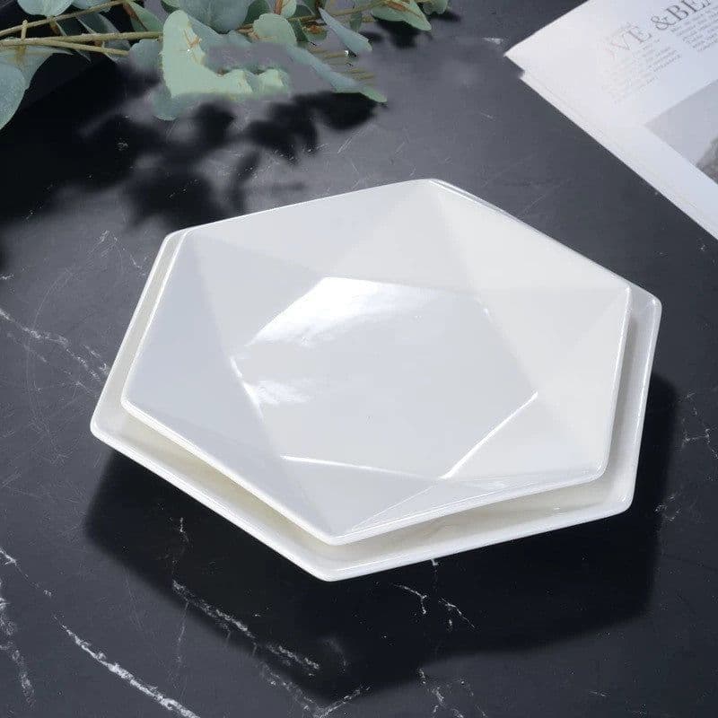 image-Creative Commercial White Plates for Household Dishes