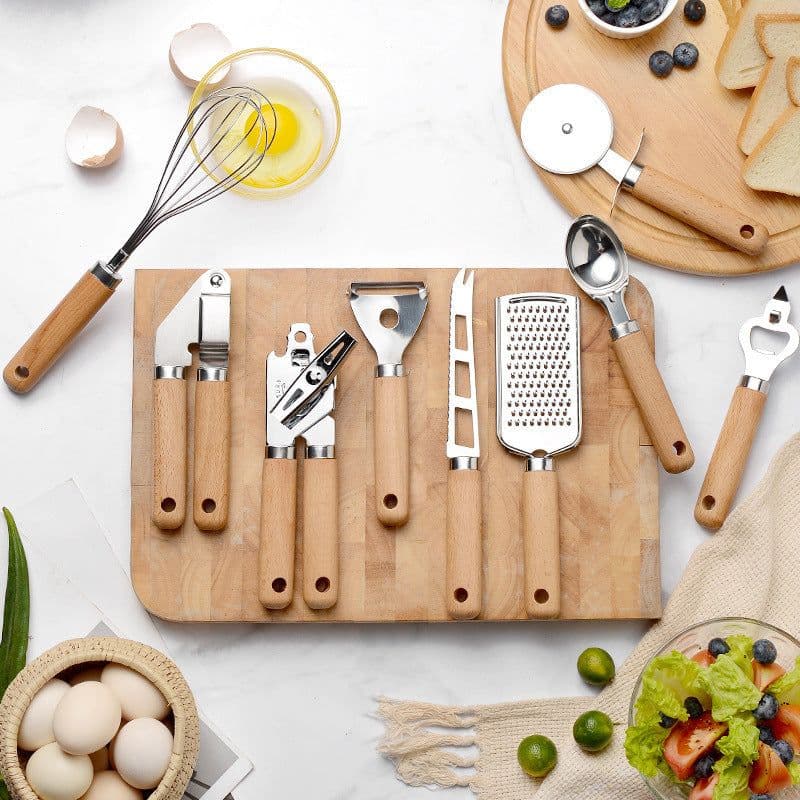 image-Creative Kitchen Gadget Wooden Handle