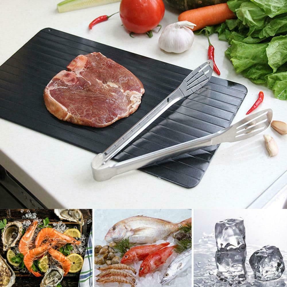 image-Fast Defrost Tray Fast Thaw Frozen Food Meat Fruit Quick Defrosting Plate Board Defrost Tray Thaw Master Kitchen Gadgets