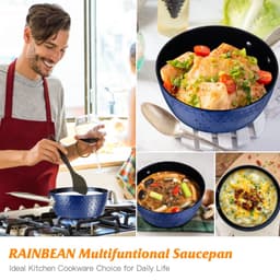 image-Induction Saucepan With Lid, 20cm 1.8L Milk Pan Non Stick Saucepan, Aluminum Ceramic Coating Cooking Pot - PFOA Free With Stainless Steel Handle, Suitable For All Hobs Types, Amazon Banned