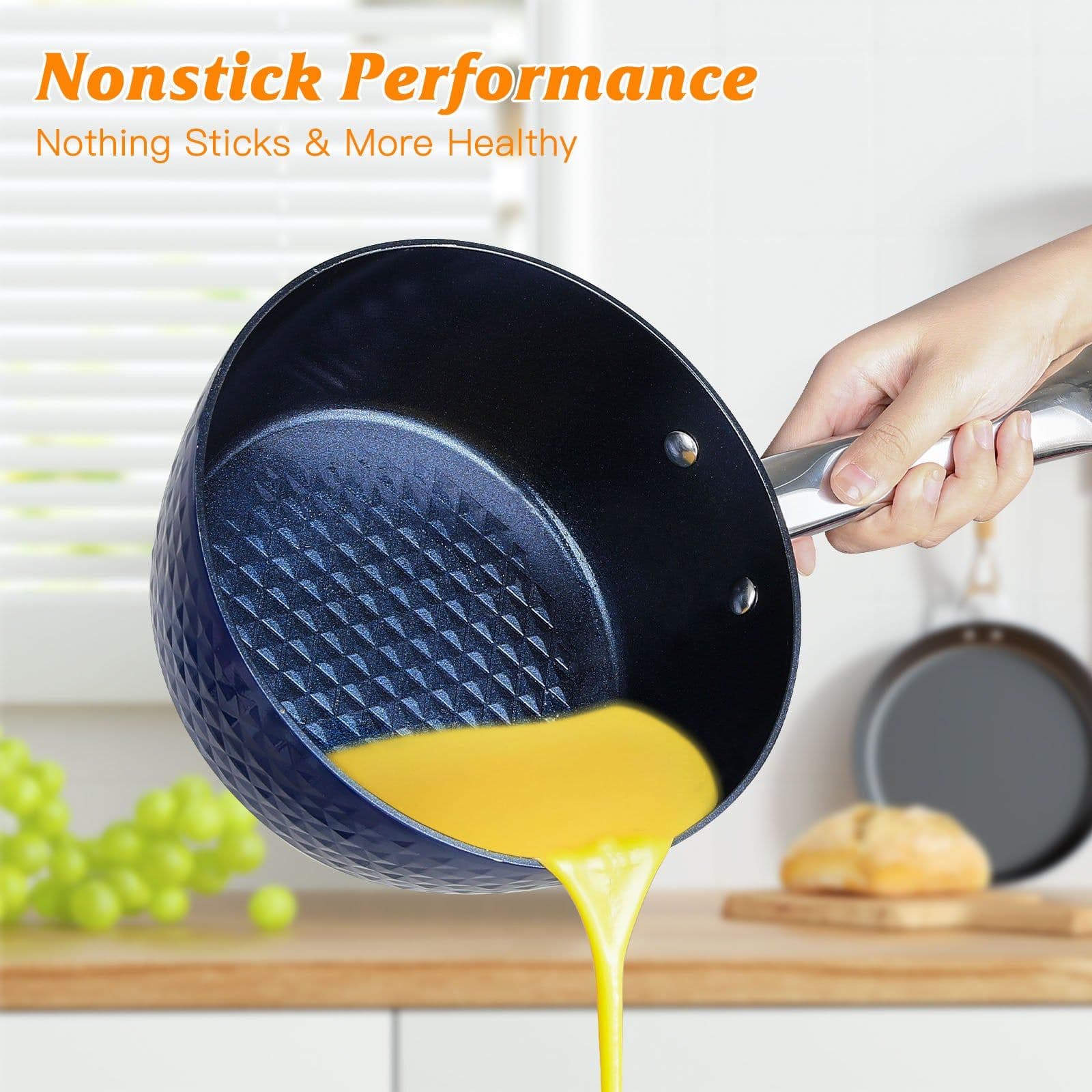 image-Induction Saucepan With Lid, 20cm 1.8L Milk Pan Non Stick Saucepan, Aluminum Ceramic Coating Cooking Pot - PFOA Free With Stainless Steel Handle, Suitable For All Hobs Types, Amazon Banned
