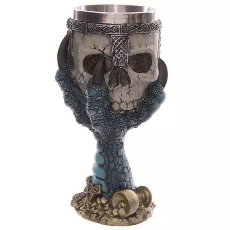 image-Horrible Resin Stainless Steel Design Wine Glass Horror Cup Skull Goblet Perfect Gift Skull For Lovers Halloween Theme Parties