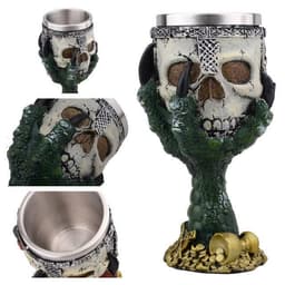 image-Horrible Resin Stainless Steel Design Wine Glass Horror Cup Skull Goblet Perfect Gift Skull For Lovers Halloween Theme Parties