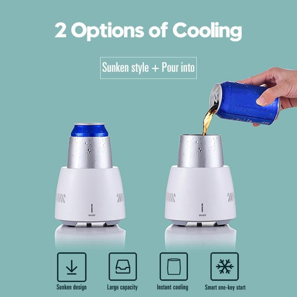 image-Portable Fast Cooling Cup Electronic Refrigeration Cooler for Beer Wine Beverage Mini Electric Drink Cooler Cup Instant Cooling