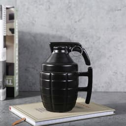 image-New Style Grenade Ceramic Mug With Lid Military Grenade Weapon Shape Coffee Mug