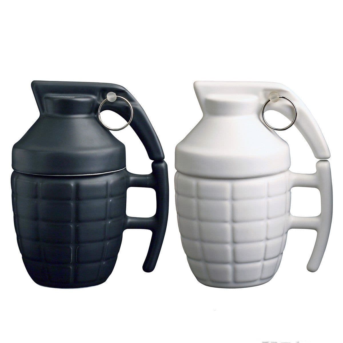 image-New Style Grenade Ceramic Mug With Lid Military Grenade Weapon Shape Coffee Mug