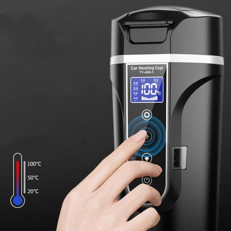image-Portable Car Bottle Smart Touch Digital Display Insulated Cup Home Traveling Heating Cup Water Bottle