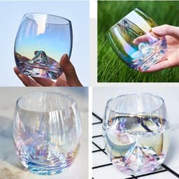 image-Nordic Colorful Glass Rainbow Glass Family Drinking Water Cup Dazzling Cup