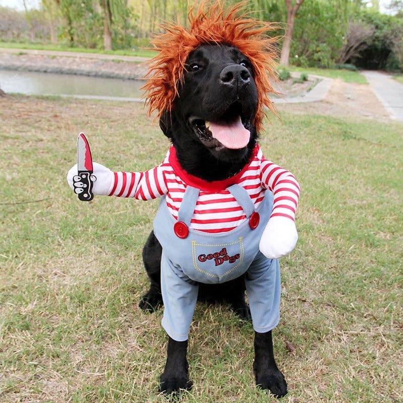 image-Halloween Pet Costume Pet Dog Funny Clothes Adjustable Dog Cosplay Costume Scary Costume Party Gatherings
