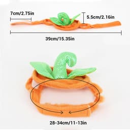image-Halloween Pet Cats Costume Props Creative Pumpkin Shape Green Leaf Decoration Cosplay Clothing Holiday Garment Supplies