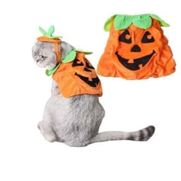 image-Halloween Pet Cats Costume Props Creative Pumpkin Shape Green Leaf Decoration Cosplay Clothing Holiday Garment Supplies