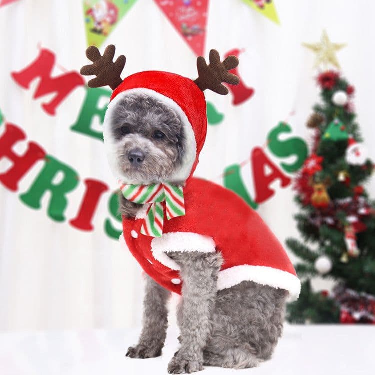 image-Christmas Poppy Dog Costume Santa Elk Winter Cute Christmas Tree Lovely Deer Sweater