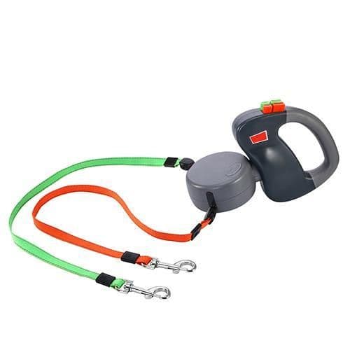 image-Retractable Dual Pet Dog Walking Leash