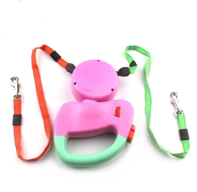 image-Retractable Dual Pet Dog Walking Leash
