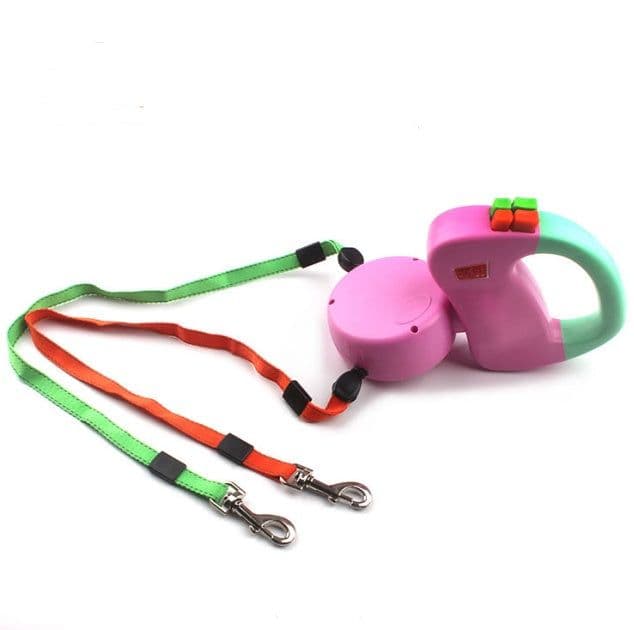 image-Retractable Dual Pet Dog Walking Leash