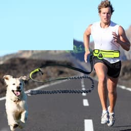 image-Hands-Free Dog Running Leash with Waist Pocket Adjustable Belt Shock Absorbing Bungee
