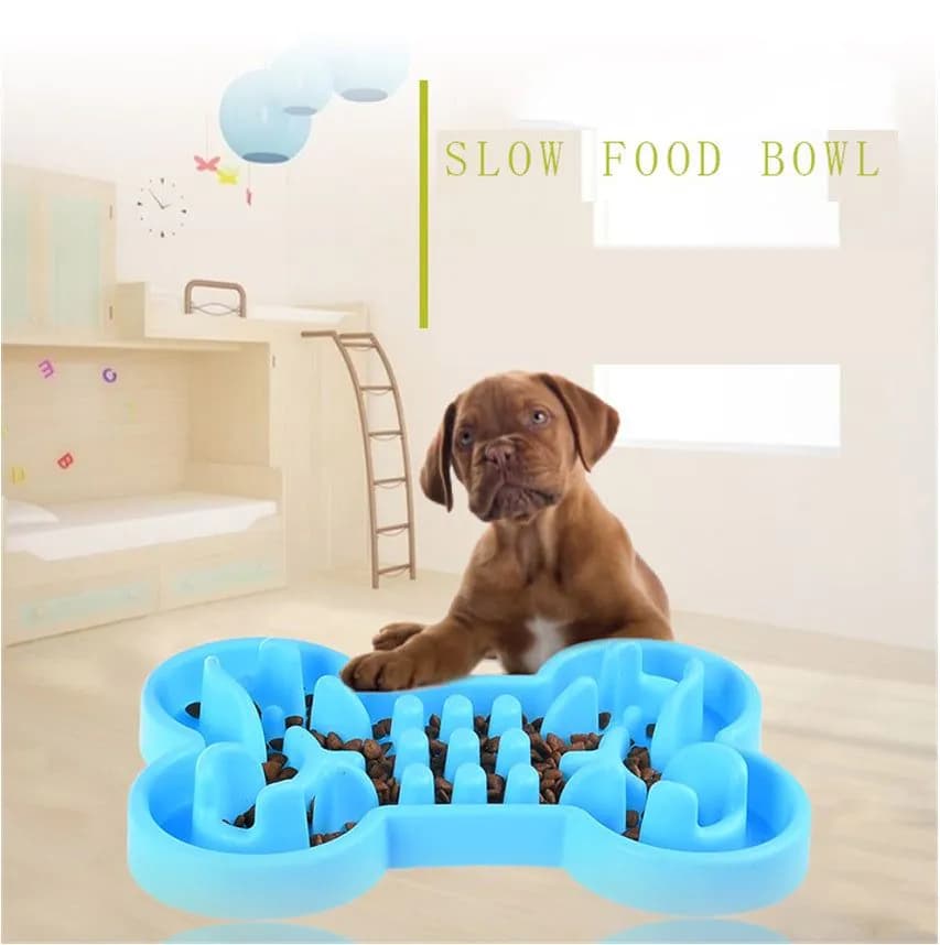 image-Pet Dog Slow Food Feeder Anti Choke Travel Bowl