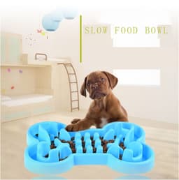 image-Pet Dog Slow Food Feeder Anti Choke Travel Bowl