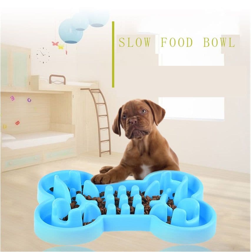 image-Pet Dog Slow Food Feeder Anti Choke Travel Bowl