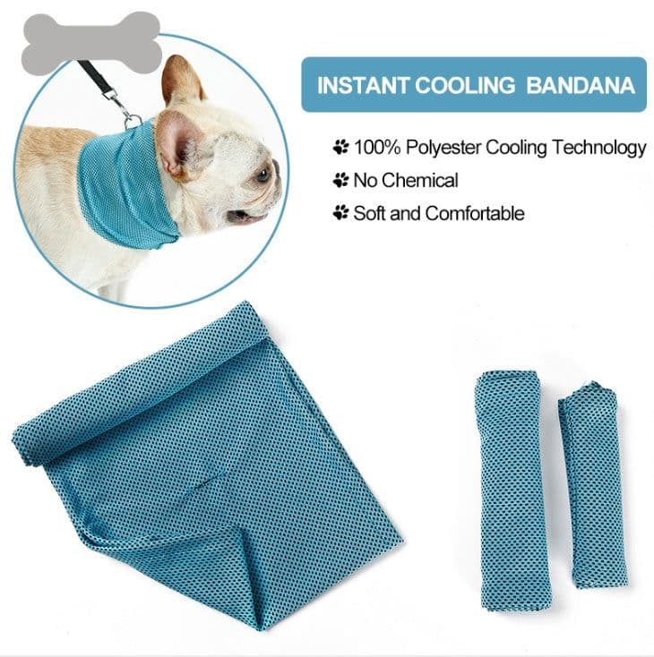 image-New Instant Cooling Pet Bandana Dog Scarf Summer Cooling Towel Wrap Dog Collar