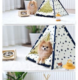 image-Portable Washable Pet Tent Dog Bed Cat Toy House
