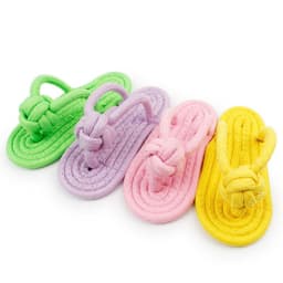 image-Pet multicolor cotton rope clip foot slippers toy