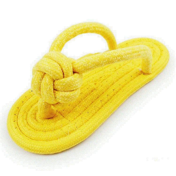 image-Pet multicolor cotton rope clip foot slippers toy