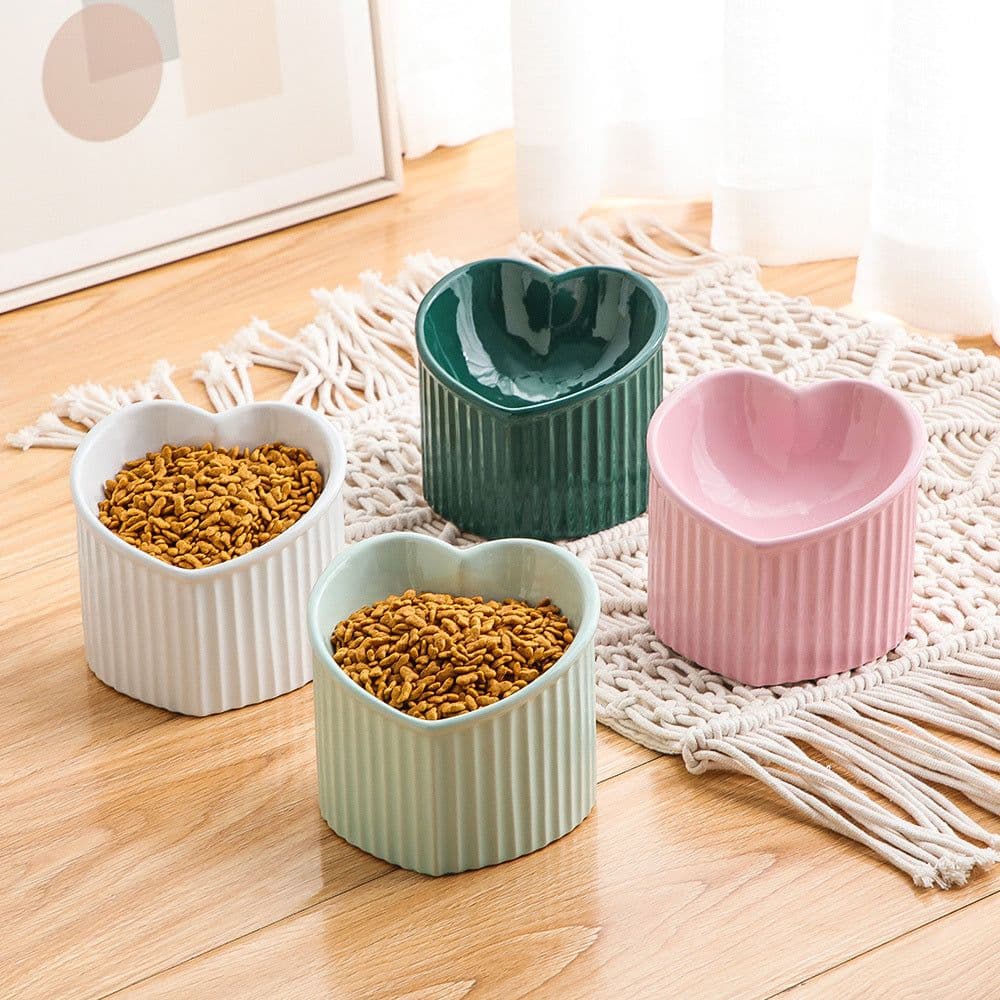 image-Pet Ceramic Bowl With Inclined Mouth Practical Durable Daily Indoor Pet Products