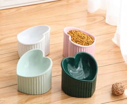 image-Pet Ceramic Bowl With Inclined Mouth Practical Durable Daily Indoor Pet Products