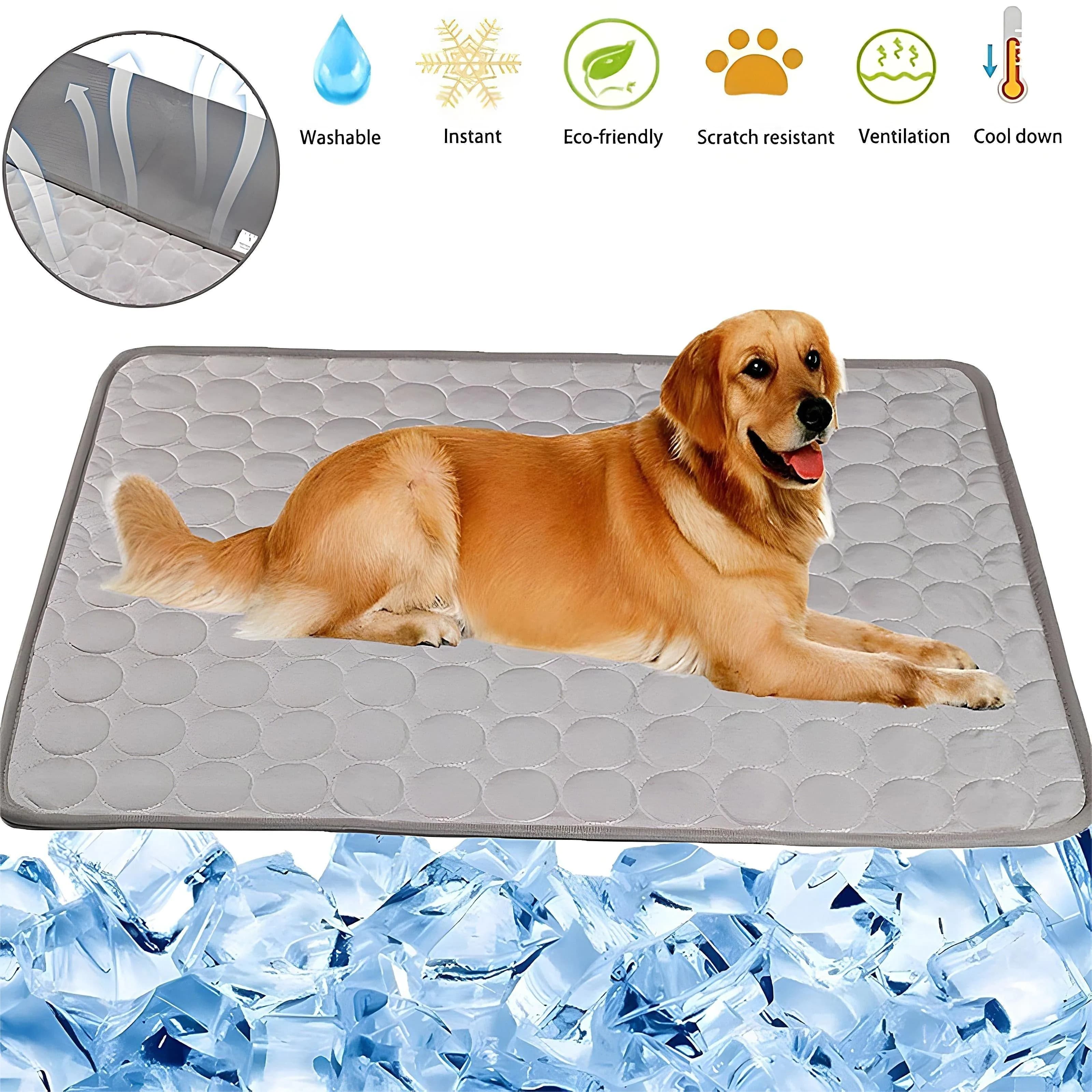image-Dog Cooling Mat Cooling Pad For Pets Chilly Pad For Kennels, Crates, Cars, Indoor & Outdoor Ice Silk Mat Cooling Blanket Cushion Non-Toxic Breathable Sleep Bed Beach